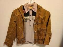 Smith and Chandler Indian Trader Suede Fringed Jacket, Connie Fringed Button Up Shirt, Suede Fringed