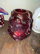 Koi Fish Fairy Lamp, Fenton Hand Painted Glass Pitcher, Fenton Stars and Stripes Basket, Fenton "Swa