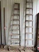2) Ladders, Metal Shelf