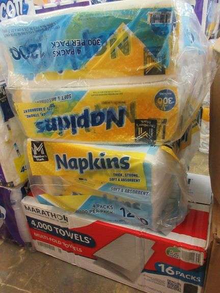 2) Napkins Think & Strong, Marathon Multi-Fold Paper Towels