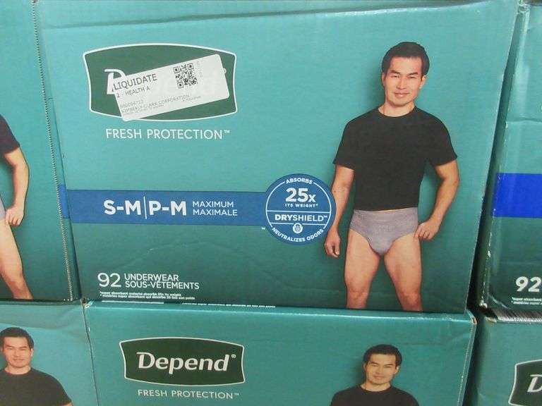 3) Depend Men's Underwear Size S/M