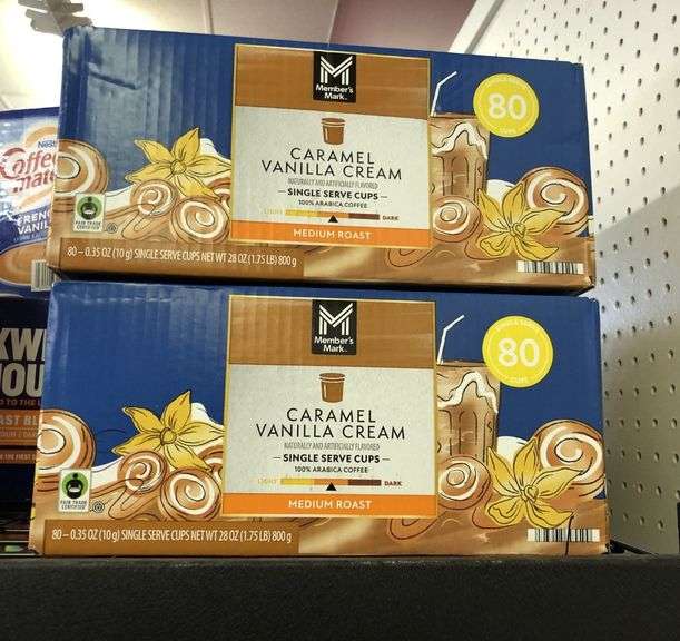 2) Caramel Vanilla Cream Medium Roast Single Serve Cups