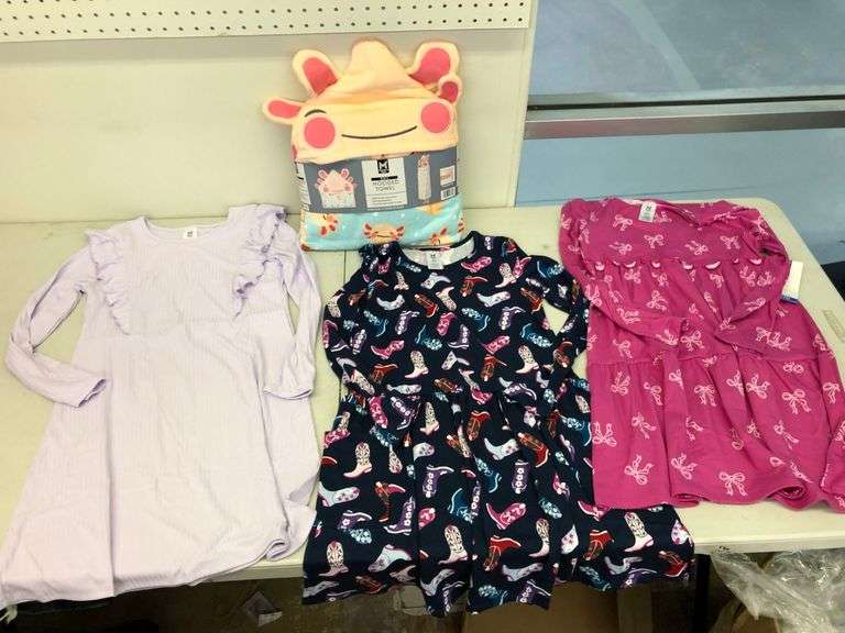 Kids Hooded Towel, 3) Girl's Dress