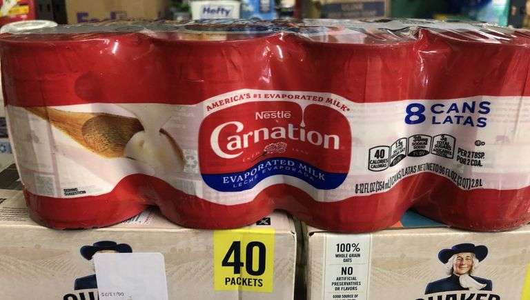 Nestle Carnation Evaporated Milk, 2) Instant Oatmeal