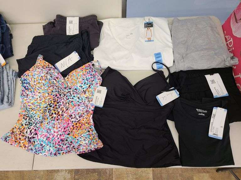 2) Women's Tankini Tops, T-Shirt, Shorts, Tank Dress, Halter Top