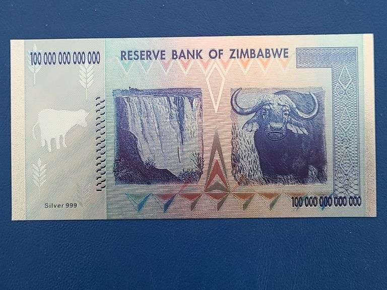 Silver Color Zimbabwe Notes