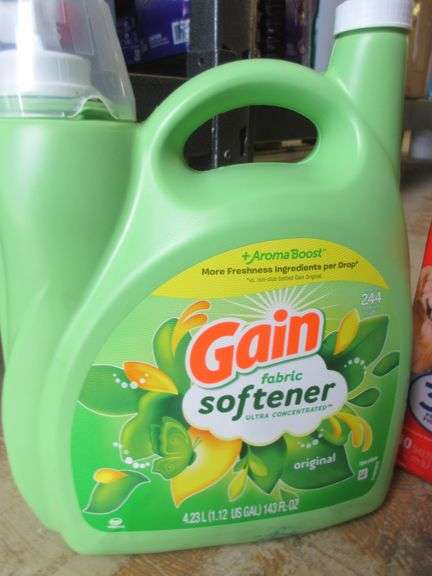 2) Gain Fabric Softener, Bounce Dryer Sheets