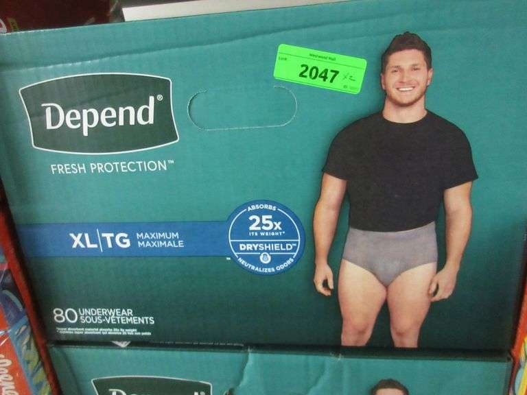 2) Depend Underwear For Men Size XL