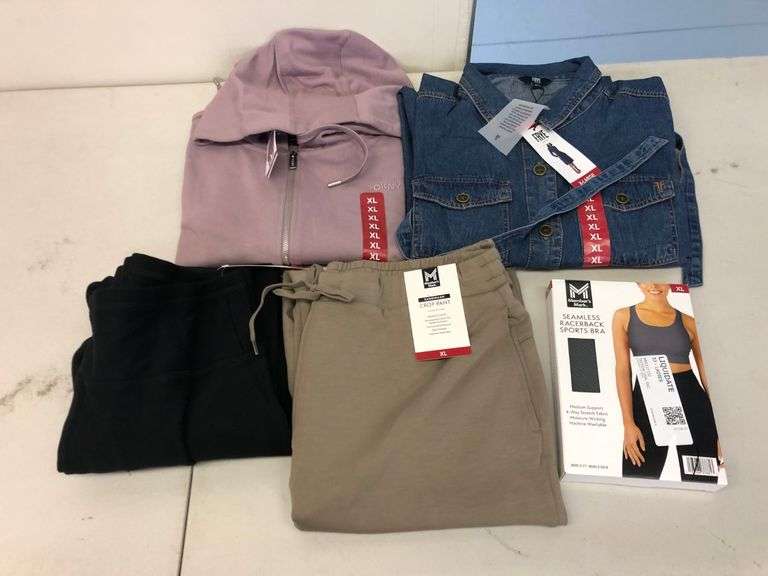 Seamless Sports Bra, Sandwash Crop Pant, Hue Denim Legging, Frye Denim Dress, DKNY Jacket