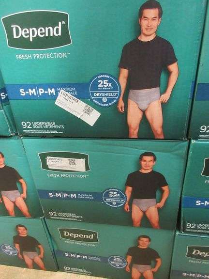 3) Depend Men's Underwear Size S/M
