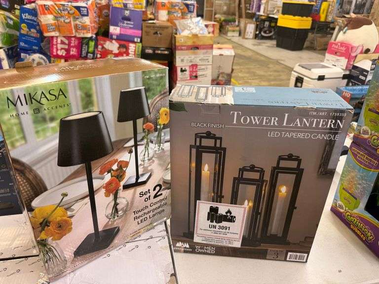Mikasa Touch Control LED Lamps, Tower Lanterns