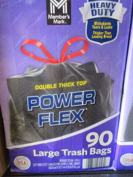 2) Power Flex Large Trash Bags
