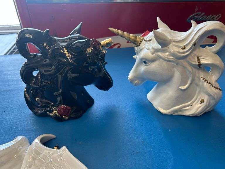 Dragon, Unicorn Glass Figures