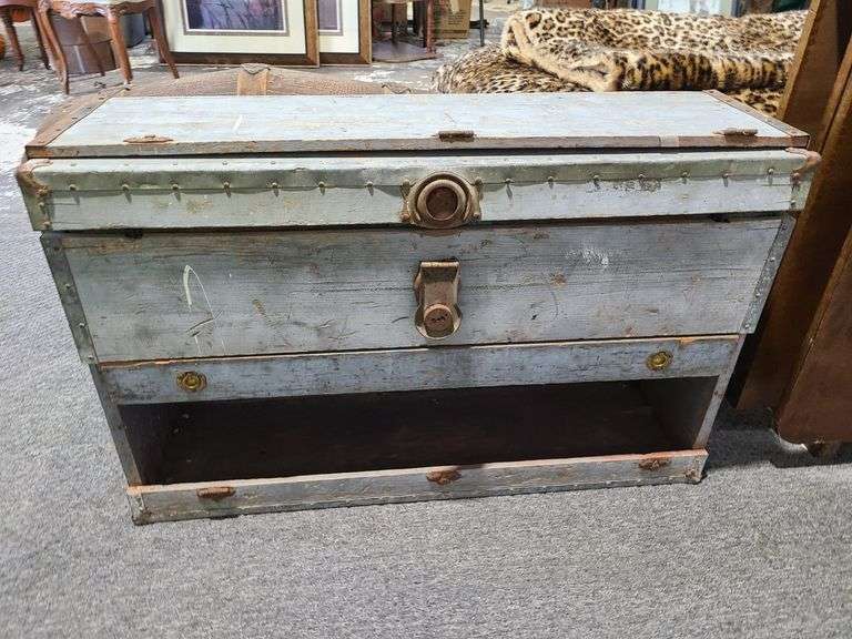 Wooden Tool Chest with Contents
