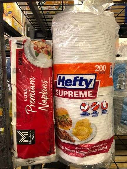 Hefty Supreme Dinner Compartment Plates, Premium Napkins