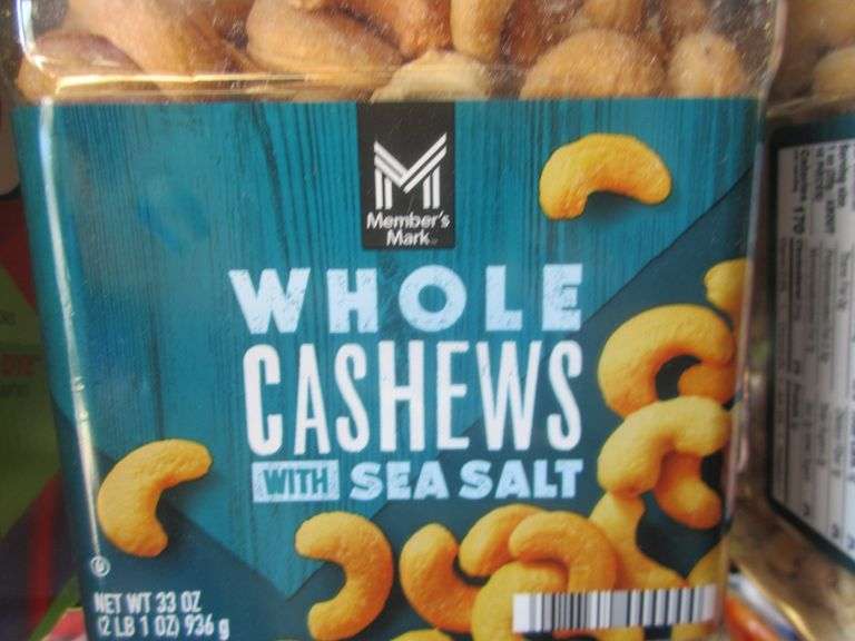 2) Deluxe Mixed Nuts w/ Sea Salt, 2) Whole Cashews w/ Sea Salt