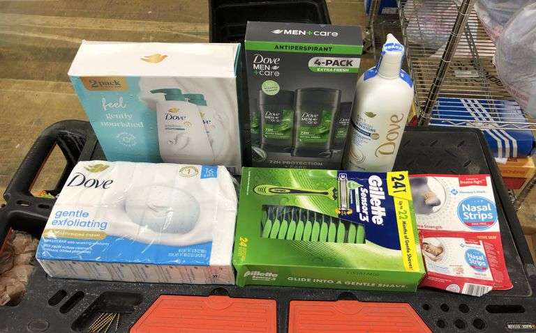 Dove Bar Soap, Gillette Razors, Nasal Strips, Dove Body Wash, Dove Deodorant, Dove Conditioner