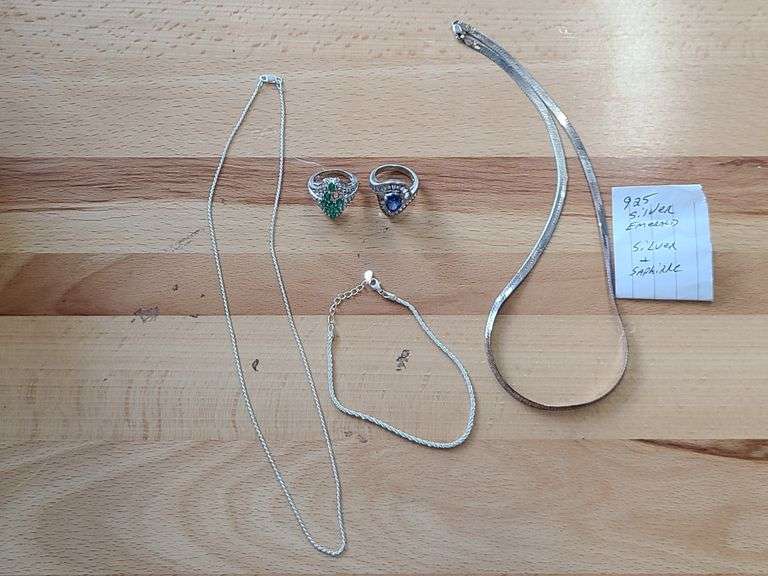 2) Rings, 2) Necklaces, Bracelet