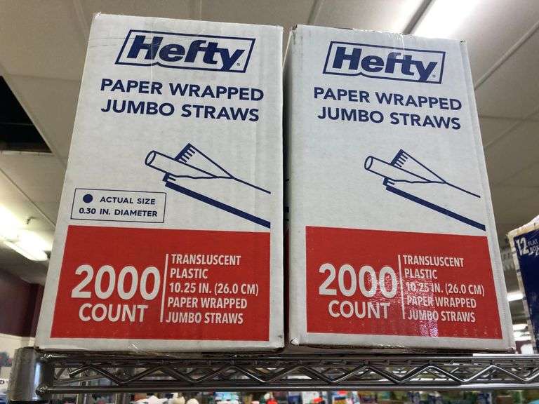 2) Hefty Paper Wrapped Jumbo Straws