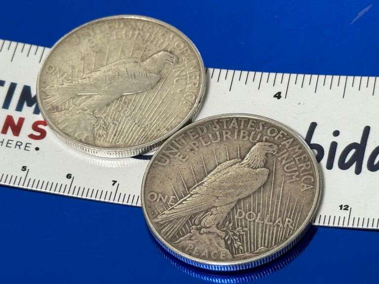 2 Peace Silver Dollars Consecutive