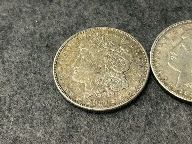 2) 1921 Silver Morgan Dollars