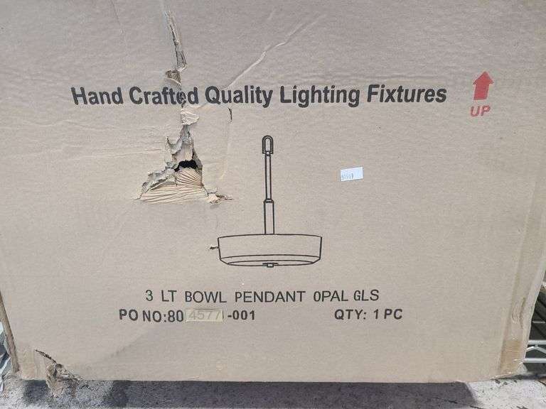 3LT Bowl Pendant Opal Light Fixture