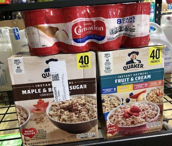 Nestle Carnation Evaporated Milk, 2) Instant Oatmeal