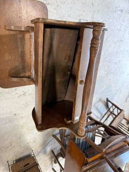 Wooden Side Table with Drawer, Wooden Sewing Box