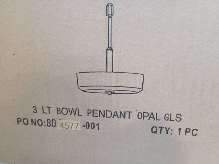 Bowl Pendant Opal Hanging Light Fixture