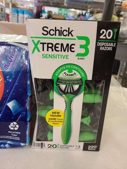 Schick Xtrem Razors, Irish Spring Bar Soap, Colgate Toothpaste, Degree