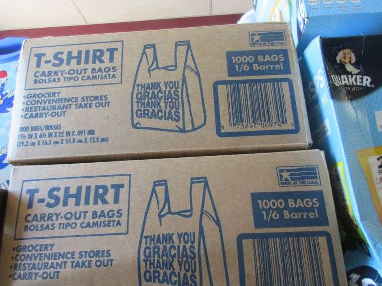 2) T-Shirt Carry-Out Bags