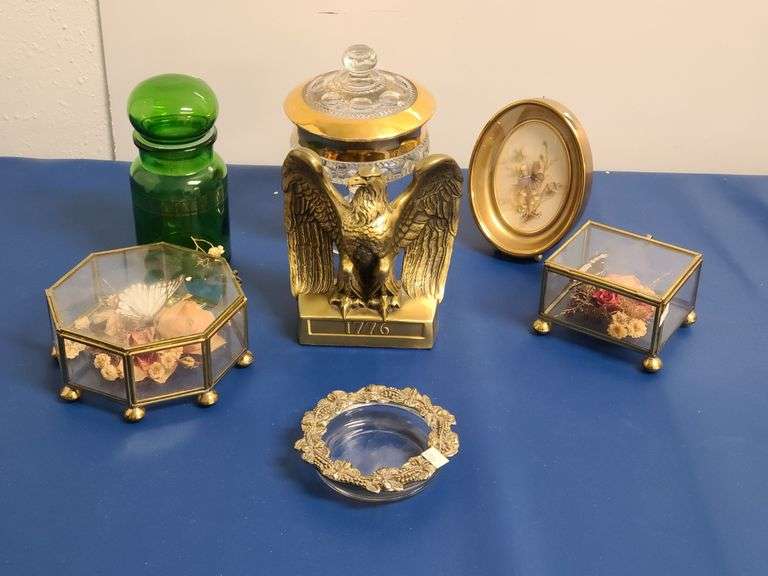 Eagle, Glass Potpourri Holders, Candy Jar, Frame, Green Jar, Ashtray
