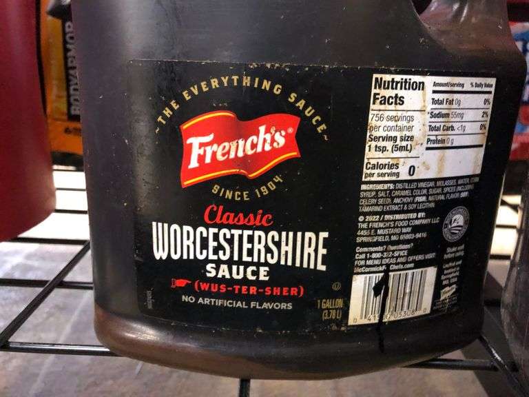 French's Worcestershire Sauce, Kinder's BBQ Sauce, Frank's Red Hot Buffalo Sauce