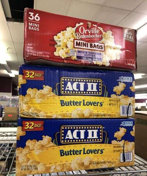 Orville Redenbacher's Mini Bags Popcorn, 2) Act II Butter Lovers Popcorn