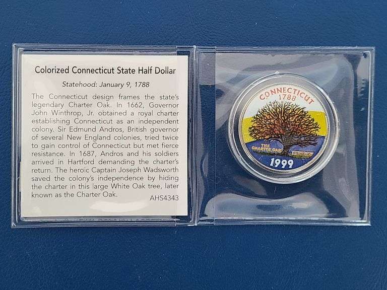 1999 Colorized Connecticut State Half Dollar