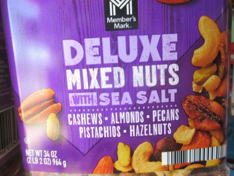 2) Deluxe Mixed Nuts w/ Sea Salt, 2) Whole Cashews w/ Sea Salt