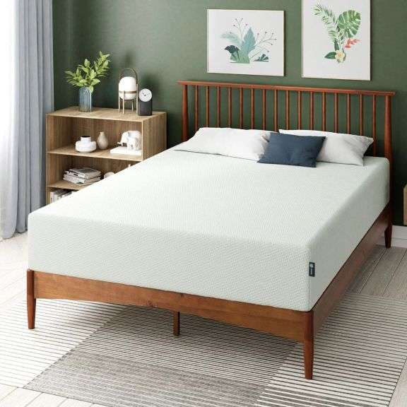 Full Zinus Night Therapy Green Tea Zest 12" Memory Foam Mattress