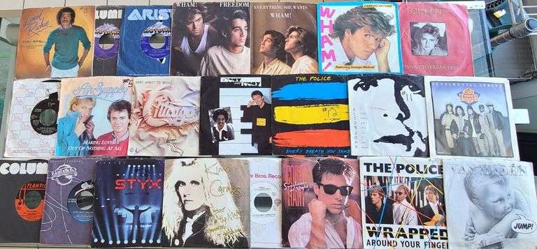 22) Vinyl Records - Styx, Air Supply, Chicago, The Police, Van Halen, Wham and More
