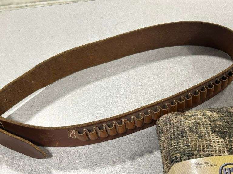 Camo Burlap, Leather Ammo Belt