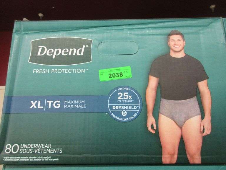 2) Depend Underwear For Men Size XL