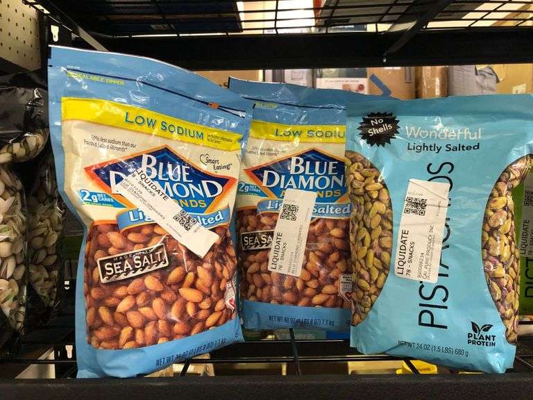 2) Blue Diamond Almonds Lightly Salted, Wonderful Lightly Salted Pistachios