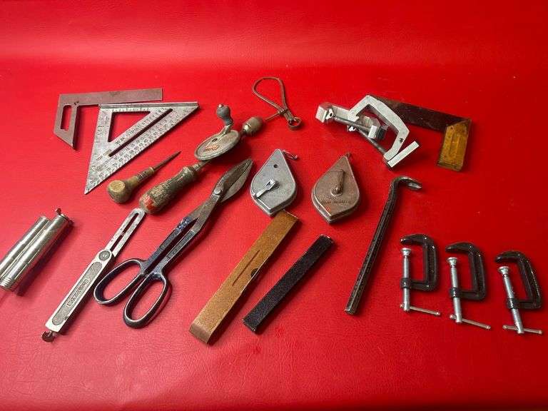 Clamps, Shears, Squares, More Tools