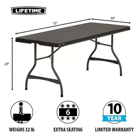 Lifetime Commercial Grade Stacking Folding Table