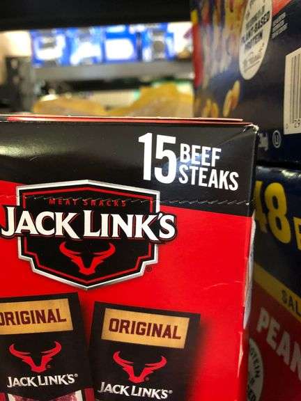 2) Planters Peanut Packs, Jack Links Original Beef Steaks