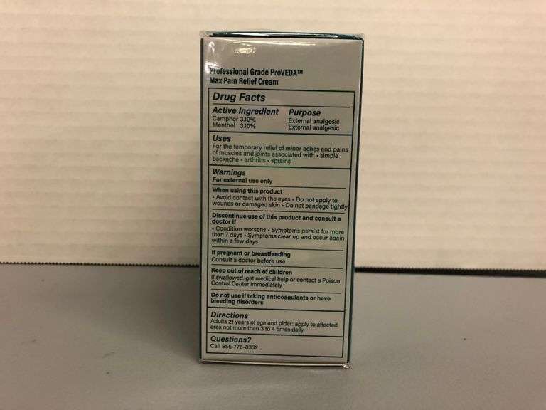 2) Proveda Professional Grade CBD Infused Max Pain Relief Cream