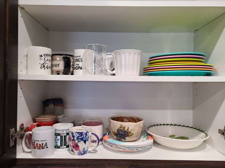 Contents of Cupboard: Mugs, Bowls, Plates, Paper Plates - Prime Time ...