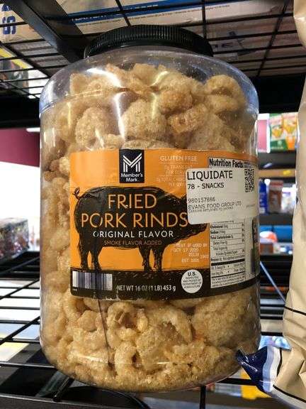 Fried Pork Rinds Original, Pirate's Booty Aged White Cheddar
