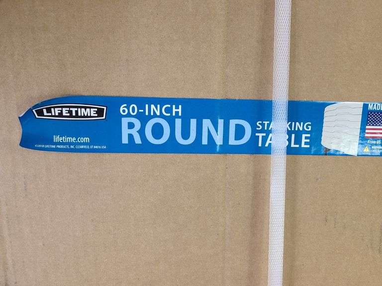 2) Lifetime 60-Inch Round Stacking Tables