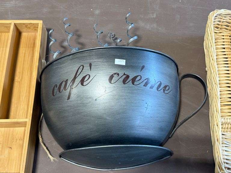 2) Utensil Organizers, Cafe Creme Wall Decor