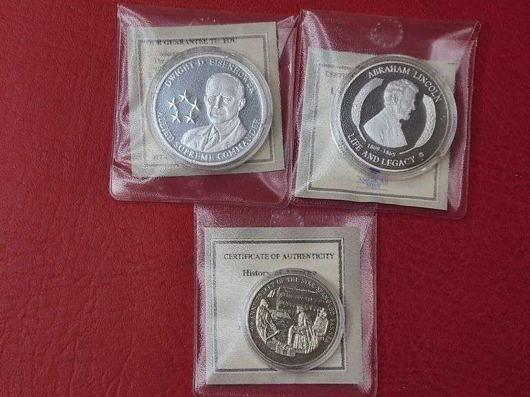 Anniversary of the Star Spangled Banner Coin, Abraham Lincoln "Life and Legacy" Coin, Dwight D. Eise